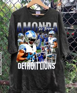 Vintage 90s Graphic Style Amon-Ra St Brown T-Shirt - Amon-Ra St. Brown Hoodie - Retro American Football Tee For Man and