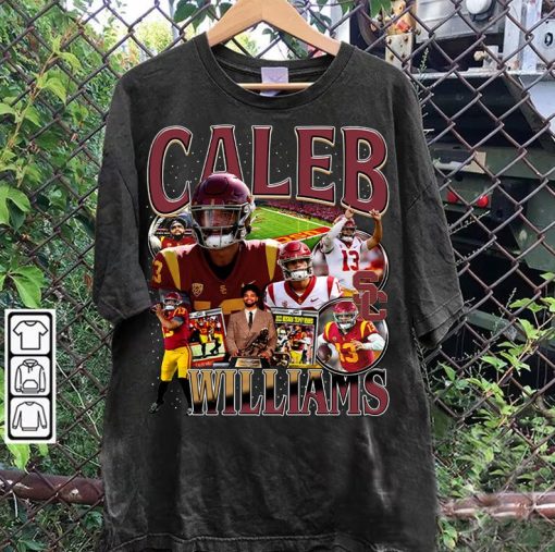 Vintage 90s Graphic Style Caleb Williams T-Shirt - Caleb Williams Hoodie - Retro American Football Tee For Man and Woman