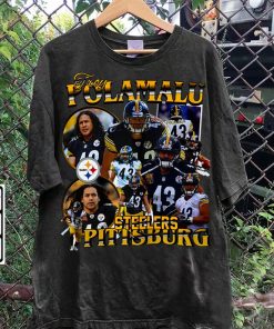 Vintage 90s Graphic Style Troy Polamalu T-Shirt - Troy Polamalu Hoodie - Retro American Football Tee For Man and Woman