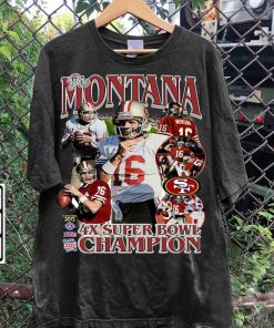 Vintage 90s Graphic Style Joe Montana T-Shirt - Joe Montana Hoodie - Retro American Football Tee For Man and Woman