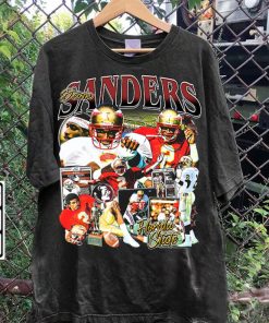 Vintage 90s Graphic Style Deion Sanders T-Shirt - Deion Sanders Retro Tshirt - Retro American Football Tee For Man and