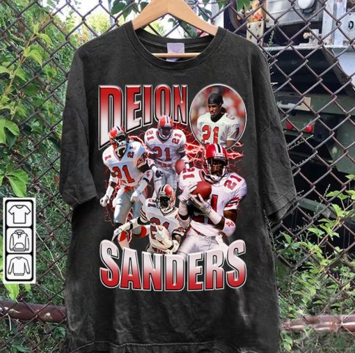 Vintage 90s Graphic Style Deion Sanders T-Shirt - Deion Sanders Sweatshirt - Retro American Football Tee For Man and