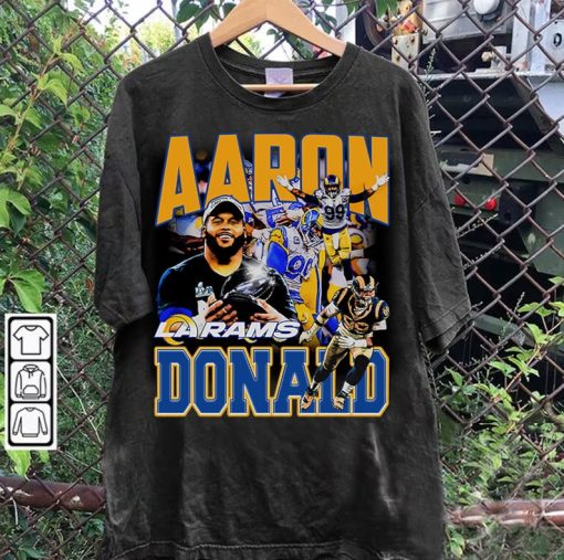 Vintage 90s Graphic Style Aaron Donald T-Shirt - Aaron Donald Football TShirt - American Football Tee For Man and Woman