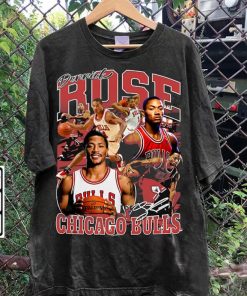 Vintage 90s Graphic Style Derrick Rose T-Shirt - Derrick Rose Vintage Shirt - Retro American Basketball Tee For Man and