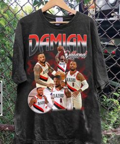 Vintage 90s Graphic Style Damian Lillard T-Shirt - Damian Lillard Hoodie - Retro American Basketball Tee For Man and