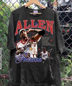 Vintage 90s Graphic Style Allen Iverson T-Shirt - Allen Iverson Sweatshirt - Retro American Basketball Tee For Man and