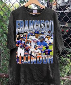 Vintage 90s Graphic Style Francisco Lindor TShirt - Francisco Lindor Hoodie - Retro American Baseball Tee For Man and