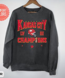 Vintage Style Kansas City Football Comfort Colors Crewneck Sweatshirt,Kansas City Football Sweatshirt,Super Champions