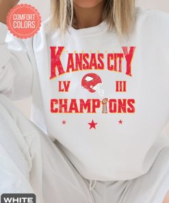 Vintage Style Kansas City Football Comfort Colors Crewneck Sweatshirt,Kansas City Football Sweatshirt,Super Champions