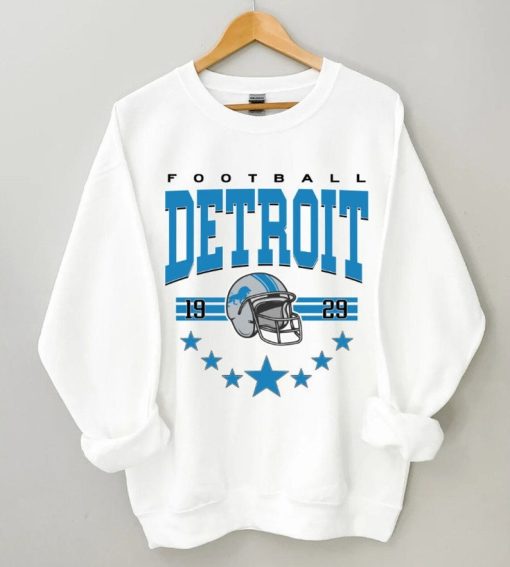 Detroit Football Sweatshirt, Vintage Style Detroit Football Crewneck, Football Sweatshirt, Detroit Crewneck