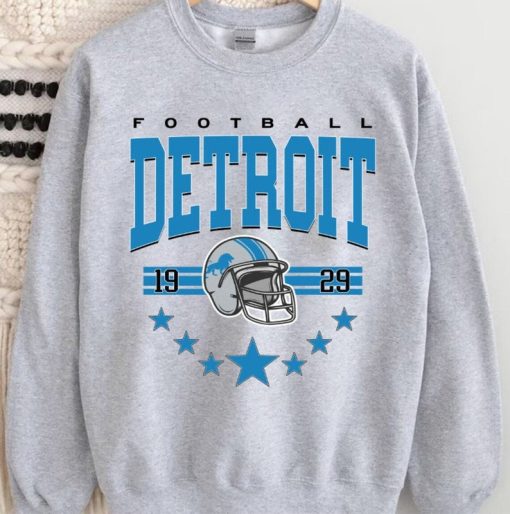 Detroit Football Sweatshirt, Vintage Style Detroit Football Crewneck, Football Sweatshirt, Detroit Crewneck