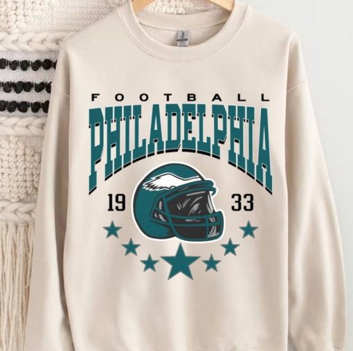 Philadelphia Football Sweatshirt, Vintage Style Philadelphia Football Crewneck, Football Sweatshirt