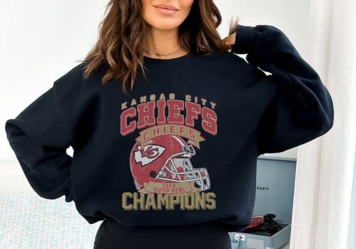 Kansas City Vintage Football Sweatshirt, Vintage Style SuperBowl Champions Crewneck Shirt