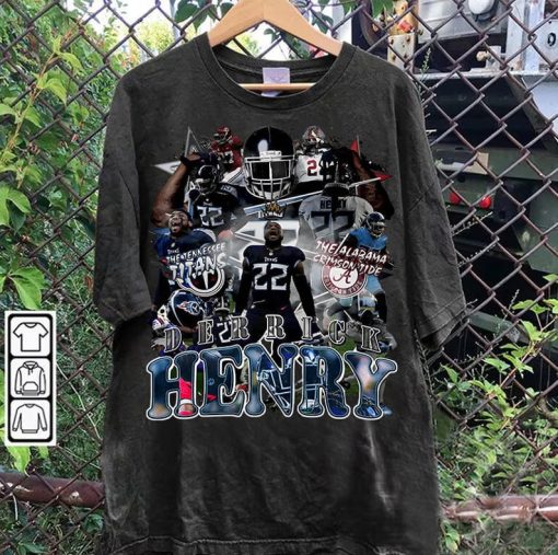 Vintage 90s Graphic Style Derrick Henry T-Shirt - Derrick Henry Hoodie - Retro American Football Tee For Man and Woman