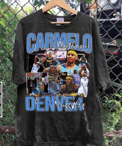 Vintage 90s Graphic Style Carmelo Anthony Tee - Carmelo Anthony Sweatshirt - Retro American Basketball Tee For Man and