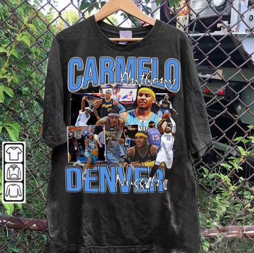 Vintage 90s Graphic Style Carmelo Anthony Tee - Carmelo Anthony Sweatshirt - Retro American Basketball Tee For Man and