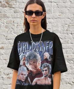 Retro Girl Dinner T Shirt, Astarion Baldurs Gate 3 Vintage Bootleg Tee, Video Gamer Tee, Valentines Gift Y2k Her Him