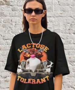 Retro Lactose Tolerant T-Shirt, Milk 90s Funny Shirt, Gift For Friends, Trend Cringy Shirts