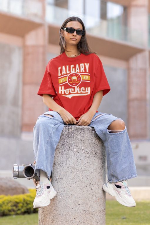 Vintage Calgary Flame Sweatshirt / T-Shirt, Flames Sweater, Flames Shirt, Hockey Fan Shirt, Retro Calgary Ice Hockey