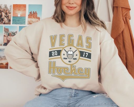 Vintage Vegas Golden Knight Sweatshirt  T-Shirt, Golden Knight Sweater, Golden Knight Shirt, Hockey Fan