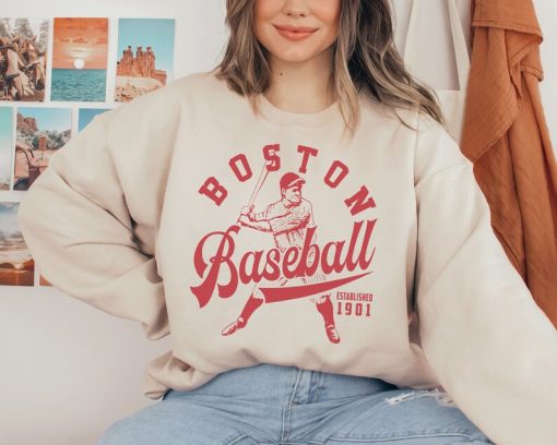 Vintage Boston Red So Crewneck Sweatshirt / T-Shirt, Red So EST 1901 Sweatshirt, Boston Baseball Shirt