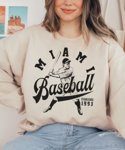 Vintage Miami Marlin Crewneck Sweatshirt / T-Shirt, Marlins EST 1993 Sweatshirt, Miami Baseball Game Day