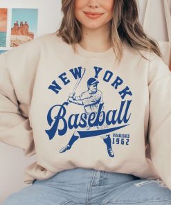 Vintage New York Met Crewneck Sweatshirt / T-Shirt, Mets EST 1962 Sweatshirt, New York Baseball Game Day