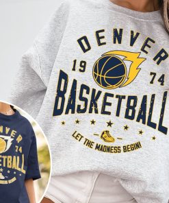 Vintage Denver Nugget Sweatshirt  T-Shirt, Nuggets Sweater, Nuggets T-Shirt, Denver 1974, Basketball Fan Shirt