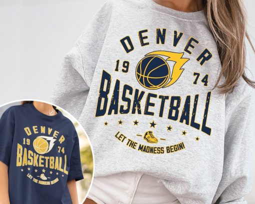 Vintage Denver Nugget Sweatshirt  T-Shirt, Nuggets Sweater, Nuggets T-Shirt, Denver 1974, Basketball Fan Shirt