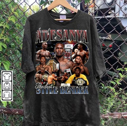 Vintage 90s Graphic Style Israel Adesanya T-Shirt - Israel Adesanya Shirt - Retro Mixed Martial Artist Tee For Man and