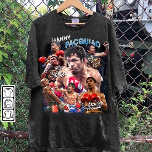 Vintage 90s Graphic Style Manny Pacquiao T-Shirt - Manny Pacquiao Vintage Hoodie - Retro American Boxer Tee For Man and