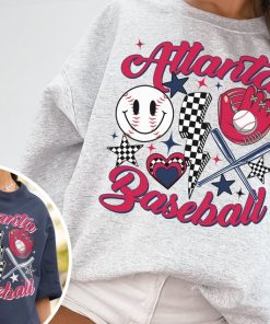 Vintage Atlanta Brave Crewneck Sweatshirt / T-Shirt, Retro Groovy Atlanta Shirt, Atlanta Baseball Sweatshirt