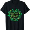 Cute Lucky Heart Shamrock Happy St Patricks Day Family Heart T-Shirt