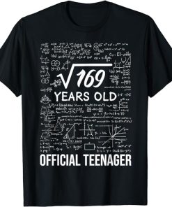 13 Birthday Official Teenager Boy 13yr Math 13th Birthday T-Shirt