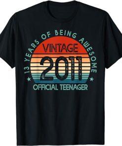 Official Teenager - 13 Years of Being Awesome, Vintage 2011 T-Shirt