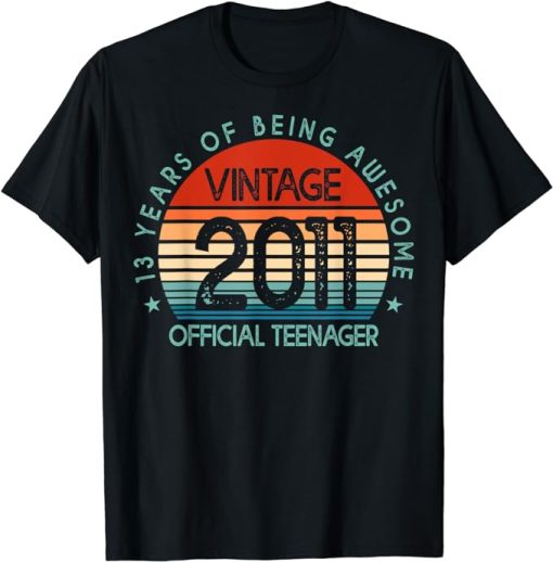 Official Teenager - 13 Years of Being Awesome, Vintage 2011 T-Shirt