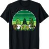 Gnomes Shamrock Leopard Clover Paddys St Patricks Day Women T-Shirt