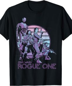 Star Wars Rogue One Neon Sign Rebel Group Graphic T-Shirt T-Shirt