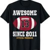 13th Birthday Football Player 13 Years Old Official Teenager T-Shirt