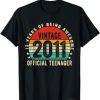 13 Yr Old Gifts Vintage 2011 Official Teenager 13th Birthday T-Shirt