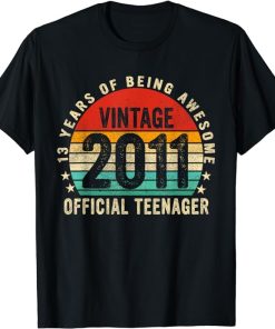 13 Yr Old Gifts Vintage 2011 Official Teenager 13th Birthday T-Shirt