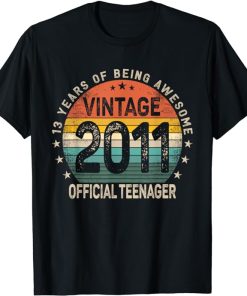 Vintage 2011 Official Teenager 13th Birthday 13 Year Old T-Shirt