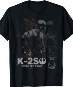 Star Wars Rogue One K-2SO Schematic Detail Print T-Shirt T-Shirt