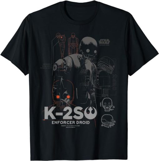 Star Wars Rogue One K-2SO Schematic Detail Print T-Shirt T-Shirt