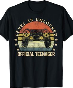 Level 13 Unlocked Official Teenager 13th Birthday Gamer T-Shirt