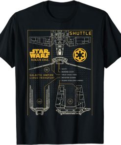 Star Wars Rogue One Imperial Shuttle Diagram Graphic T-Shirt T-Shirt