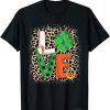 Love St. Patricks Day Shamrock Irish Leopard Print Women T-Shirt