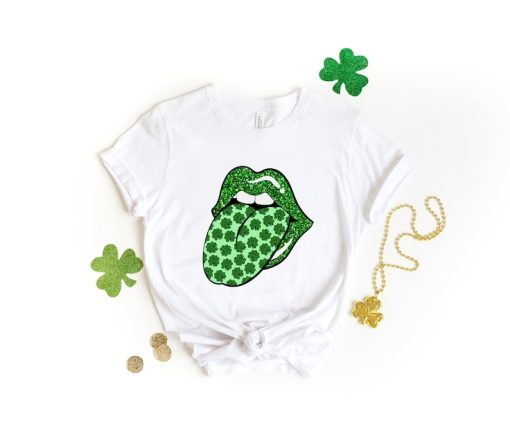 Shamrock Lips Shirt, St. Patrick's Day Shirt, Cute St Patricks Day Tee