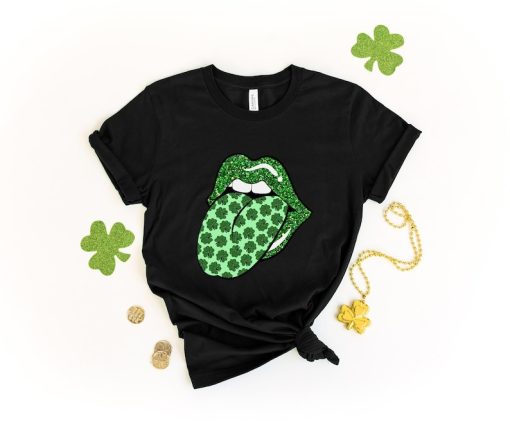 Shamrock Lips Shirt, St. Patrick's Day Shirt, Cute St Patricks Day Tee