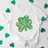 Cute St Patricks Four Leaf Clover Shirt,Watercolor St Patrick Tshirt